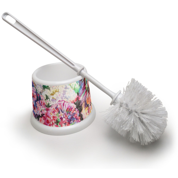 Custom Watercolor Floral Toilet Brush