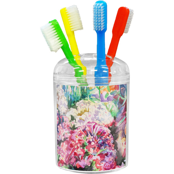 Custom Watercolor Floral Toothbrush Holder