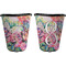 Watercolor Floral Trash Can Black - Front and Back - Apvl