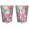 Watercolor Floral Trash Can White - Front and Back - Apvl