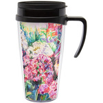 Watercolor Floral Acrylic Travel Mug with Handle