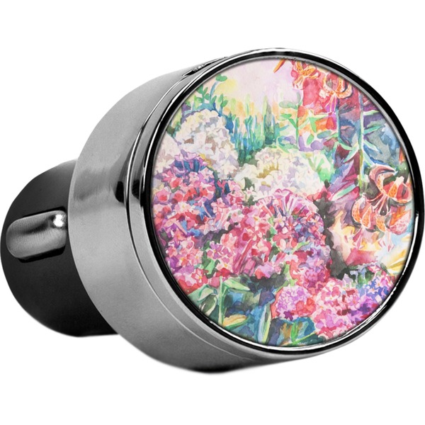 Custom Watercolor Floral USB Car Charger