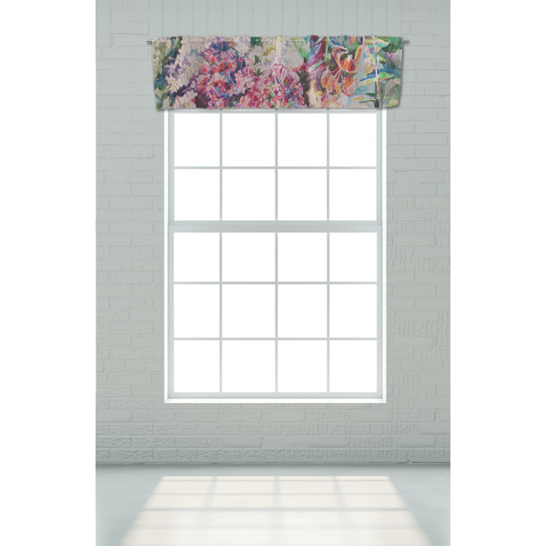 Watercolor Floral Valance - On window