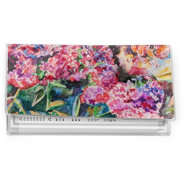 Custom Watercolor Floral Vinyl Checkbook Cover