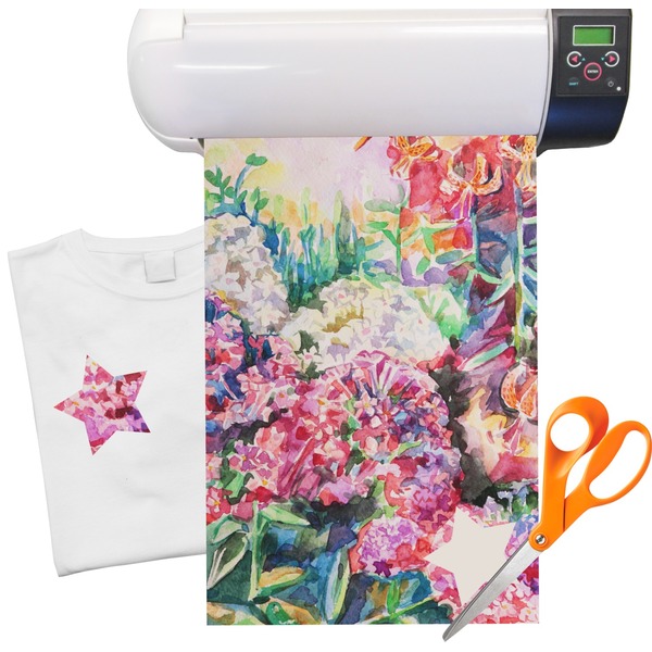 Custom Watercolor Floral Heat Transfer Vinyl Sheet (12"x18")