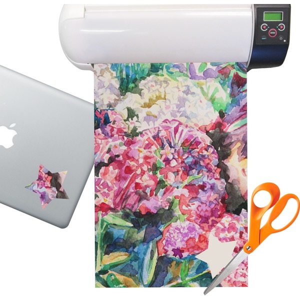 Custom Watercolor Floral Sticker Vinyl Sheet (Permanent)
