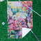 Watercolor Floral Waffle Weave Golf Towel - In Context