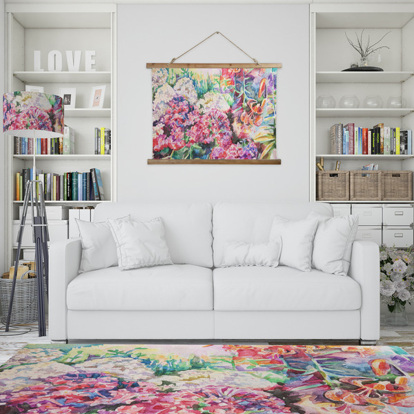 Watercolor Floral Wall Hanging Tapestry - IN CONTEXT