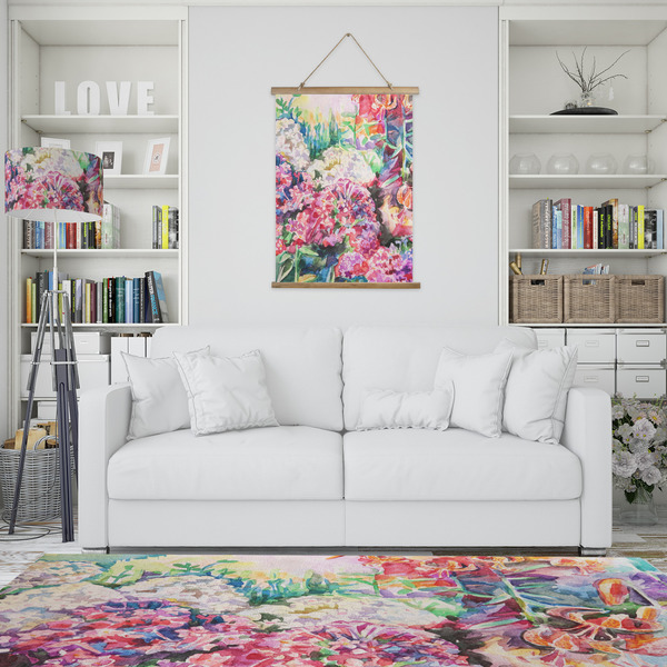 Watercolor Floral Wall Hanging Tapestry - Portrait - IN CONTEXT