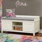 Watercolor Floral Wall Name Decal Above Storage bench