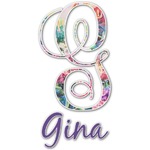 Watercolor Floral Name & Initial Decal - Custom Sized