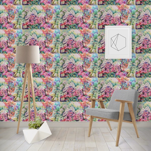 Custom Watercolor Floral Wallpaper & Surface Covering (Peel & Stick - Repositionable)