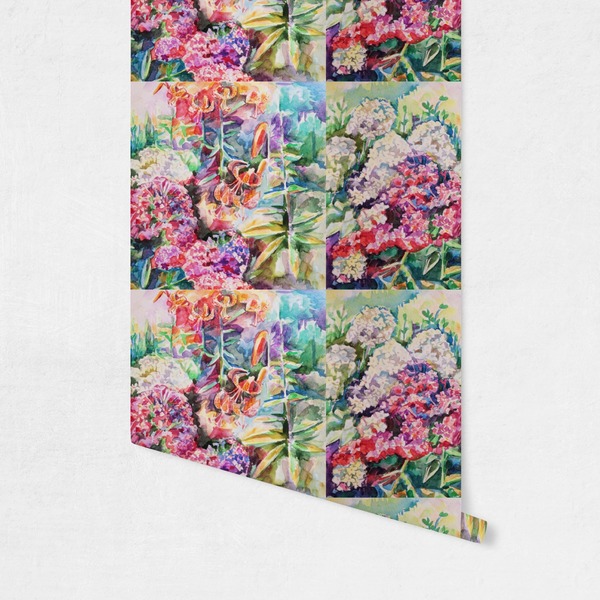 Watercolor Floral Wallpaper on Wall