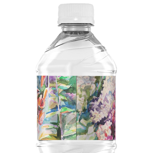 Watercolor Floral Water Bottle Label - Back View