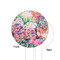 Watercolor Floral White Plastic 6" Food Pick - Round - Single Sided - Front & Back