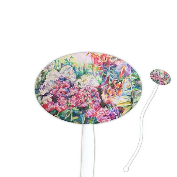 Custom Watercolor Floral Oval Plastic Stir Sticks