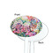 Watercolor Floral White Plastic 7" Stir Stick - Single Sided - Oval - Front & Back