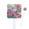Watercolor Floral White Plastic Stir Stick - Square - Closeup