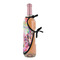 Watercolor Floral Wine Bottle Apron - DETAIL WITH CLIP ON NECK