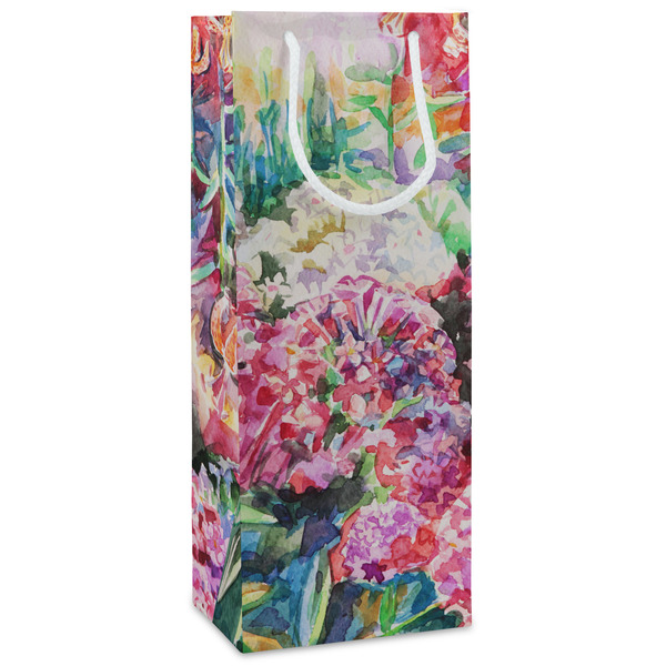 Custom Watercolor Floral Wine Gift Bags