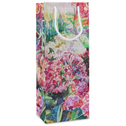 Watercolor Floral Wine Gift Bags - Matte