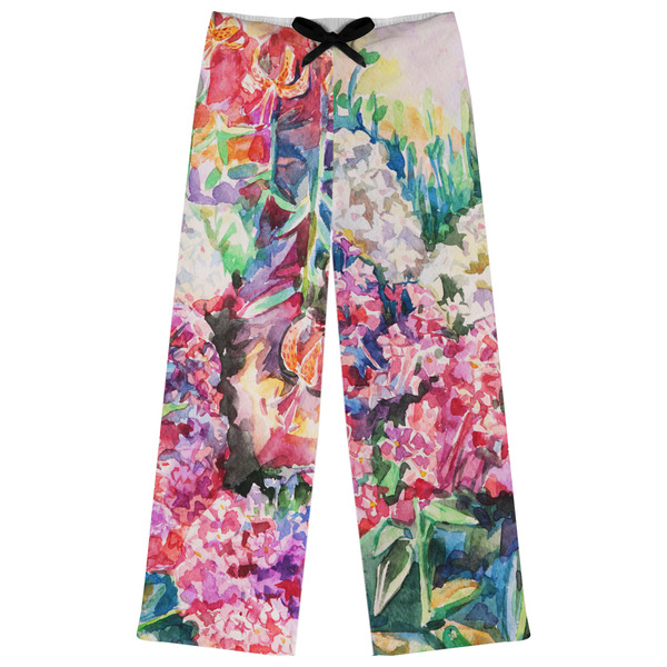 Custom Watercolor Floral Womens Pajama Pants - XS