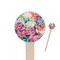 Watercolor Floral Wooden 4" Food Pick - Round - Closeup