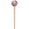 Watercolor Floral Wooden 4" Food Pick - Round - Single Pick