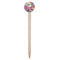 Watercolor Floral Wooden 6" Food Pick - Round - Single Pick