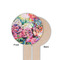 Watercolor Floral Wooden 6" Food Pick - Round - Single Sided - Front & Back