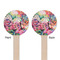 Watercolor Floral Wooden 6" Stir Stick - Round - Double Sided - Front & Back