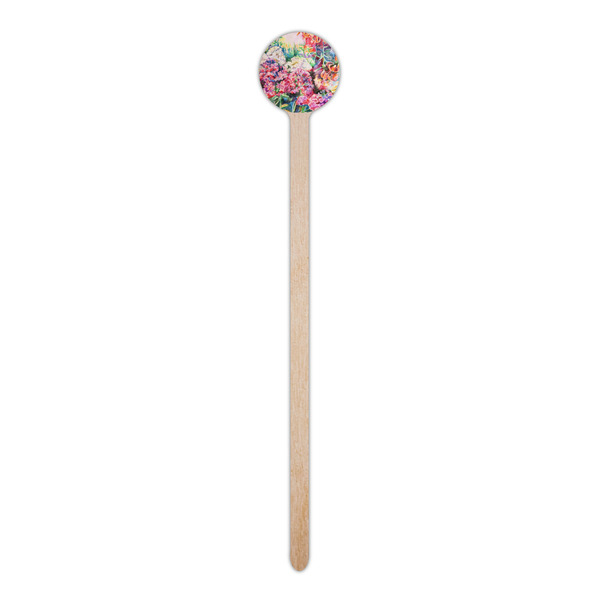 Watercolor Floral Wooden 6" Stir Stick - Round - Single Stick