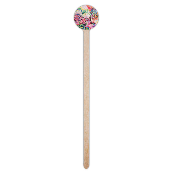 Watercolor Floral Wooden 7.5" Stir Stick - Round - Single Stick
