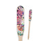 Watercolor Floral Wooden Food Pick - Paddle - Closeup