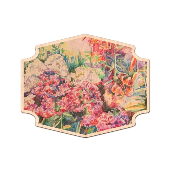Custom Watercolor Floral Genuine Maple or Cherry Wood Sticker