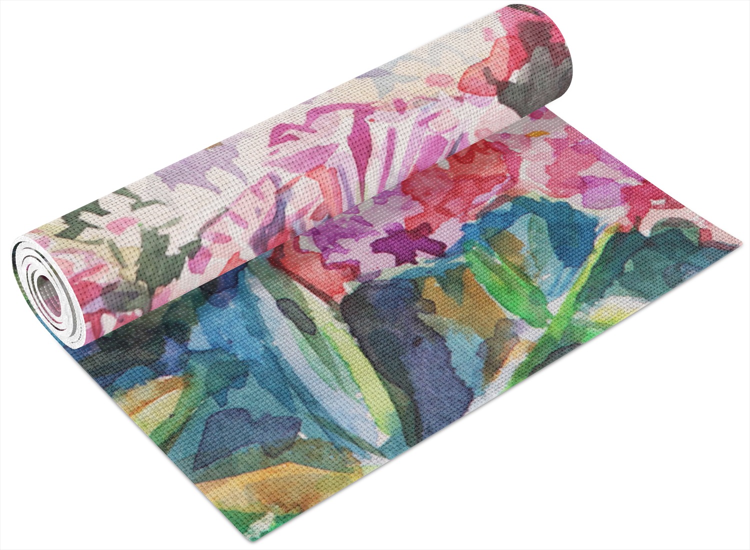Watercolor Floral Yoga Mat Printable Front and Back YouCustomizeIt
