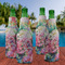 Watercolor Floral Zipper Bottle Cooler - Set of 4 - LIFESTYLE