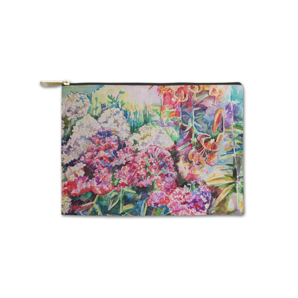 Custom Watercolor Floral Zipper Pouch - Small - 8.5"x6"