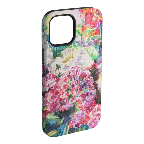 Custom Watercolor Floral iPhone Case - Rubber Lined - iPhone 15 Plus