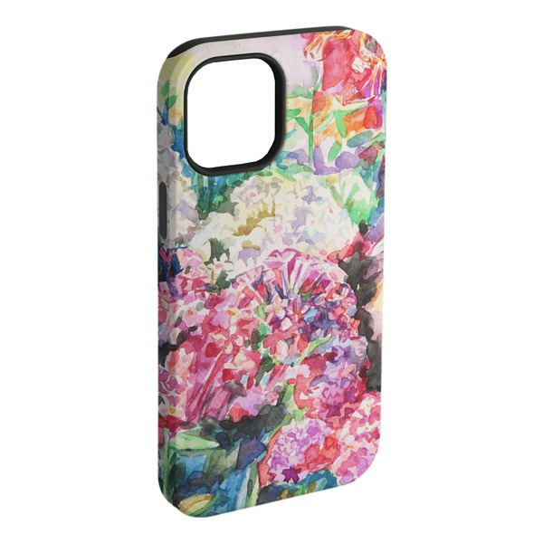 Custom Watercolor Floral iPhone Case - Rubber Lined