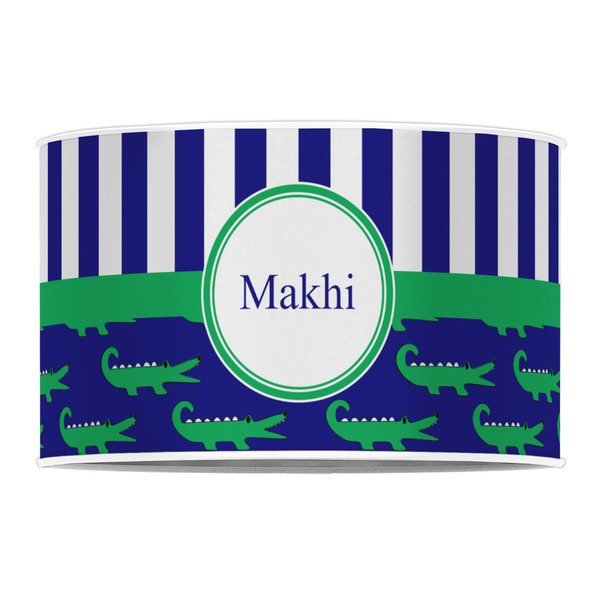 Alligators & Stripes 12" Drum Lampshade - FRONT (Poly Film)