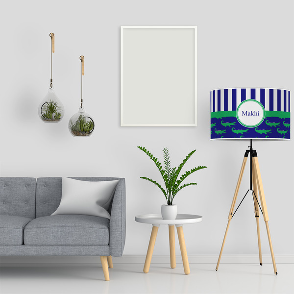Alligators & Stripes 12" Drum Lampshade - LIFESTYLE