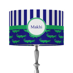 Alligators & Stripes 12" Drum Lamp Shade - Fabric (Personalized)