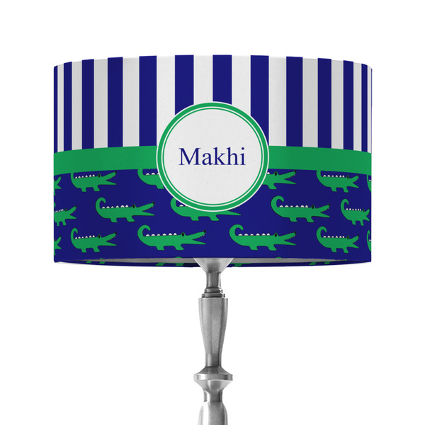 Alligators & Stripes 12" Drum Lampshade - ON STAND (Fabric)