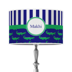 Alligators & Stripes 12" Drum Lamp Shade - Poly-film (Personalized)