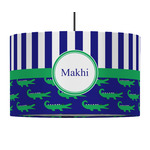 Alligators & Stripes 12" Drum Pendant Lamp - Fabric (Personalized)