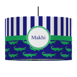 Alligators & Stripes 12" Drum Pendant Lamp - Fabric (Personalized)