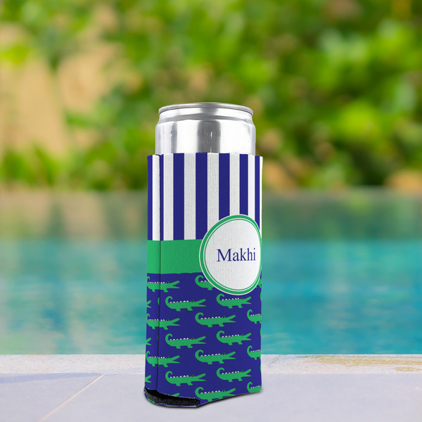 Alligators & Stripes Can Cooler - Tall 12oz - In Context