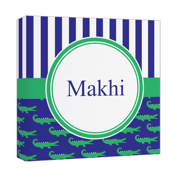 Custom Alligators & Stripes Canvas Print - 12x12 (Personalized)