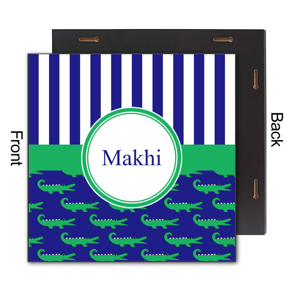 Alligators & Stripes 12x12 Wood Print - Front & Back View